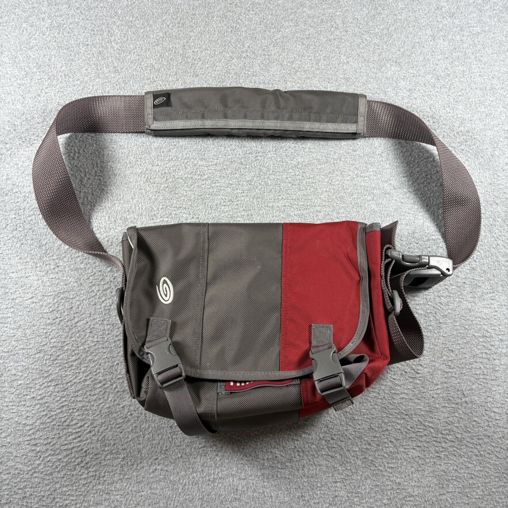 Vintage Timbuk2 Messenger Bag Small Grey Red Y2K Techwear Crossbody Bag Canvas⁠